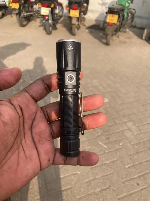 SUPERFIRE TL01-X Tactical Flashlight 1800 Lumens | 325M Range | 3400mAh Battery | USB-C Rechargeable actual product photo.