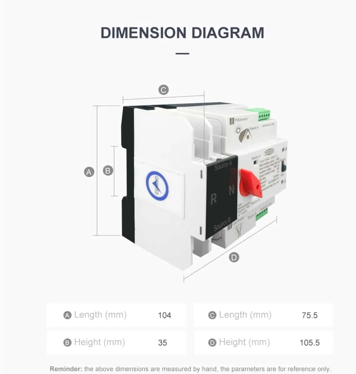 TOMZN 63/100A Automatic ATS | Solar/Generator Transfer Switch - 220V, UPS Concept | Seamless Power Backup for Homes & Bu