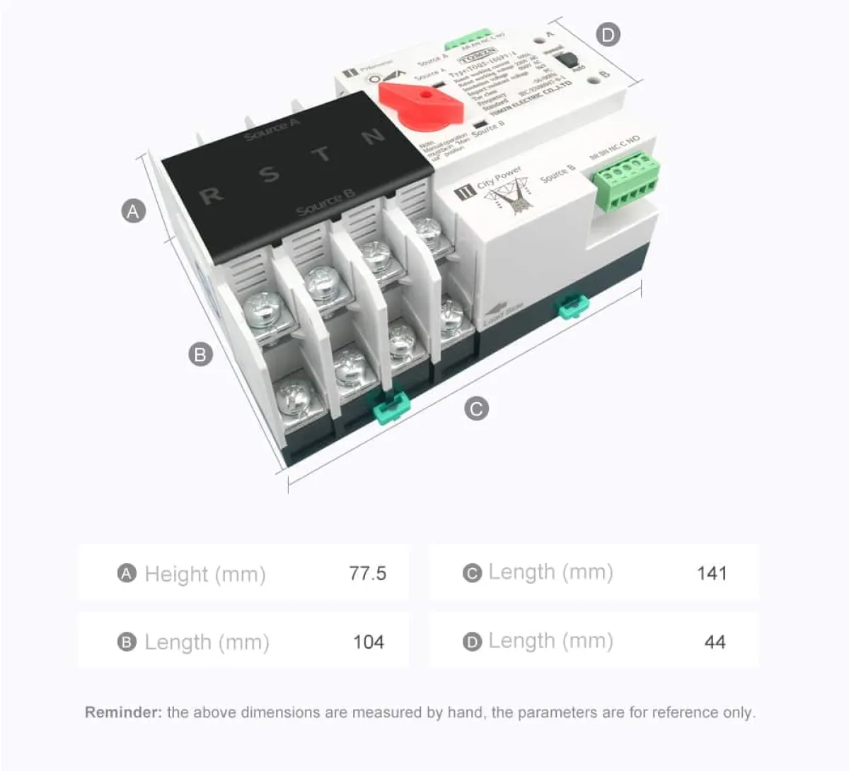 TOMZN 63/100A Automatic ATS | Solar/Generator Transfer Switch - 220V, UPS Concept | Seamless Power Backup for Homes & Bu