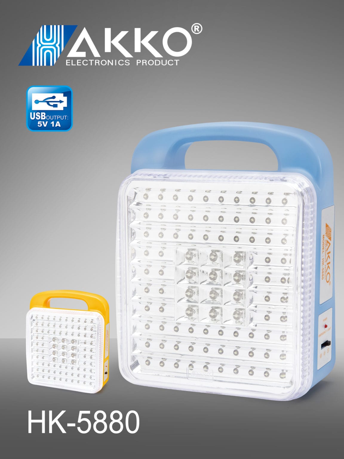 AKKO HK5880 LED Lamp - 17Hr Runtime, Rechargeable Emergency Light, Power Outage Lighting, Home Use in Kenya