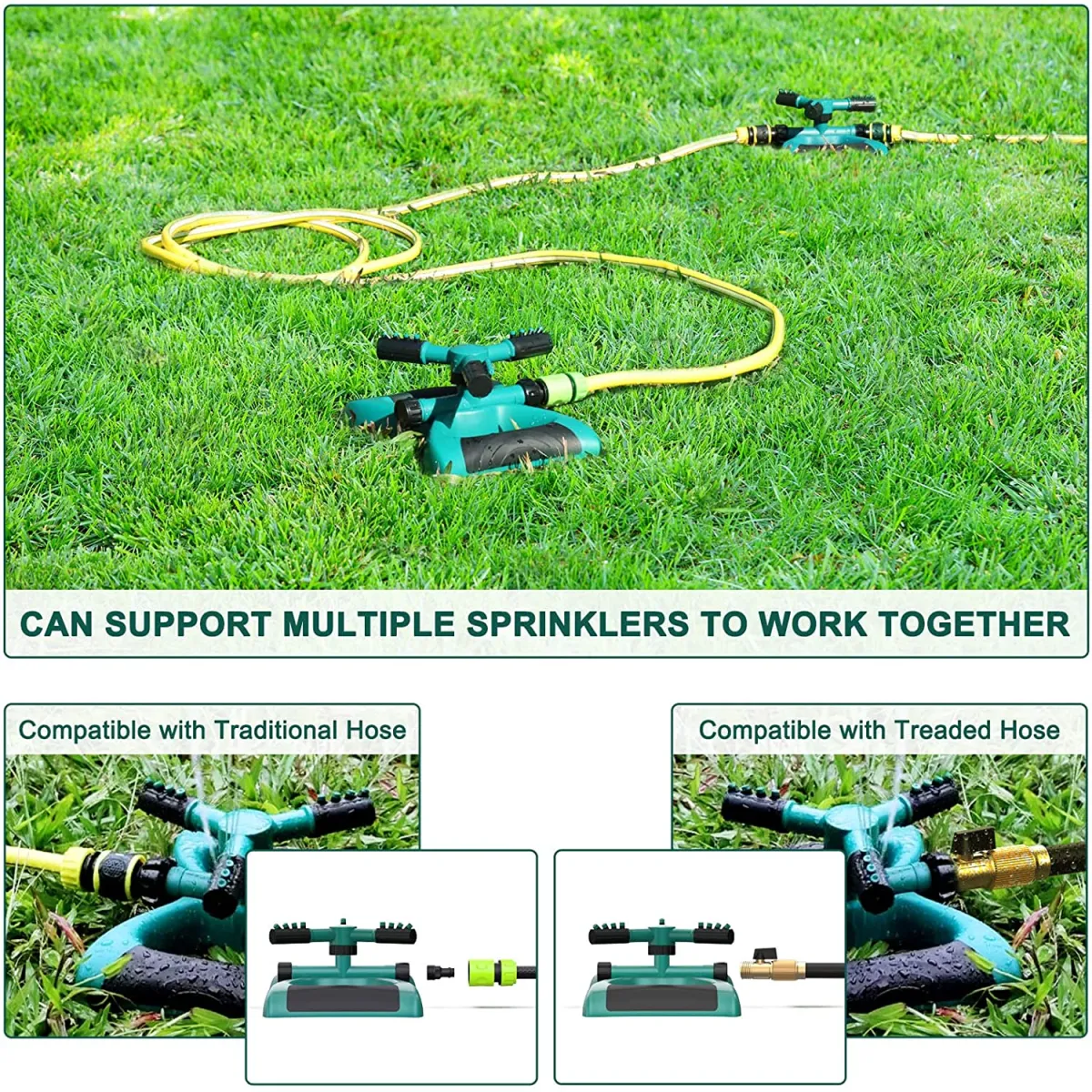½" Rotating Garden Sprinkler – 10m Radius | ABS Plastic | 360° Lawn Irrigation | Connectable Series in Kenya