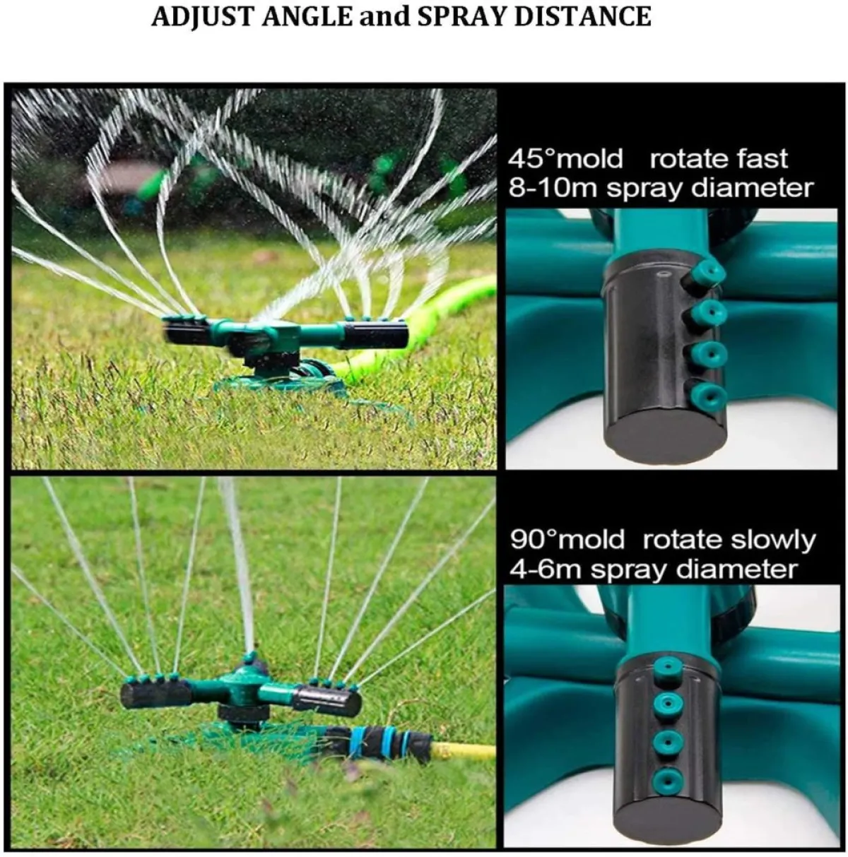 ½" Rotating Garden Sprinkler – 10m Radius | ABS Plastic | 360° Lawn Irrigation | Connectable Series in Kenya