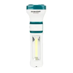 AKKO STAR AK-2112CoB LED Torch | 2W COB LED, Rechargeable, 360° Light | Emergency Lighting, Camping, Power Outages