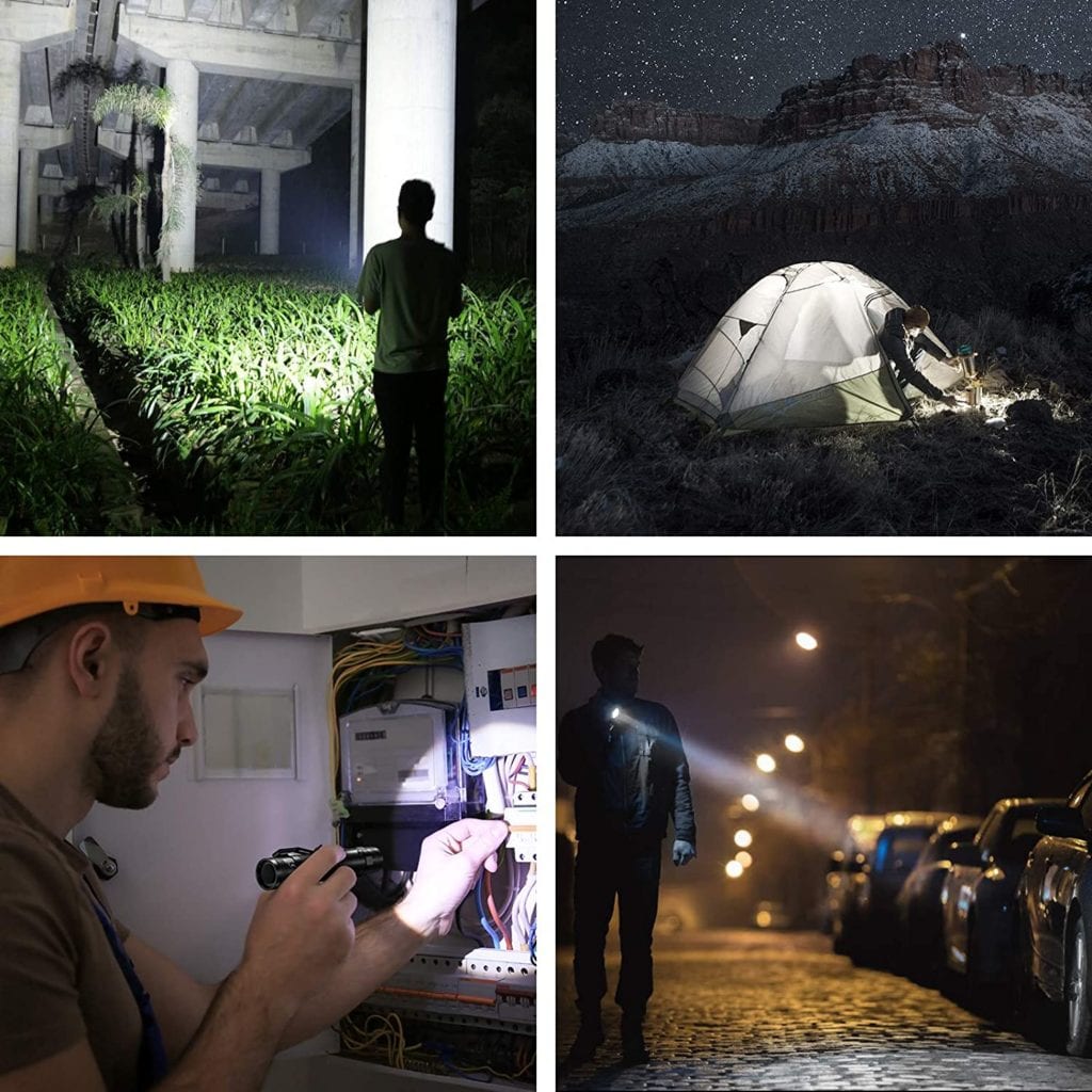 PEETPEN L21 Rechargeable USB Flashlight | 300m Beam, 1200 Lumens, Osram P8 LED, IPX6 Waterproof, Aluminium Alloy | 1 Yea