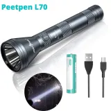PEETPEN L70 Flashlight: 0.7km Beam, 1500lm Super Bright, USB Rechargeable, Heavy-Duty Aluminum, Water-Resistant for Camping & Outdoor Use. 21cm (8.26in). in Kenya