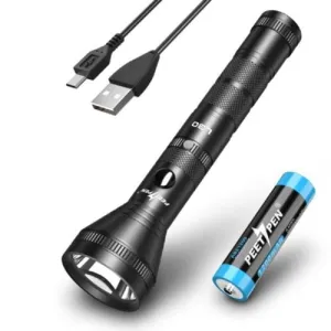 PEETPEN L30 LED Flashlight | 400m Beam, 1200 Lumens, USB Rechargeable, IPX6 Waterproof Aluminum | Outdoor, Emergency, Camping