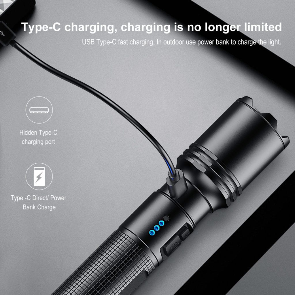 Klarus A1 Flashlight | 1100 Lumens, 230m Beam | USB-C Rechargeable, Camping, Emergency | Aluminum Alloy, IPX6 Waterproof