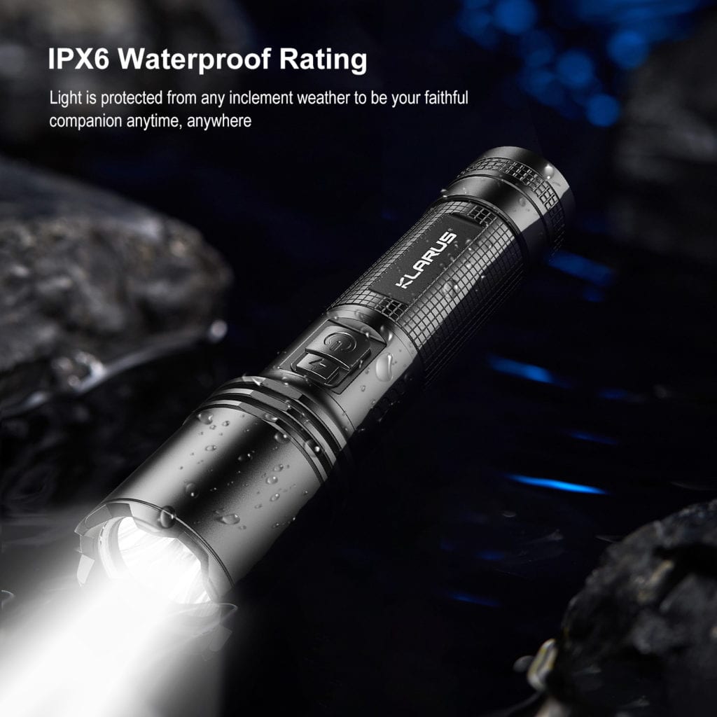 Klarus A1 Flashlight | 1100 Lumens, 230m Beam | USB-C Rechargeable, Camping, Emergency | Aluminum Alloy, IPX6 Waterproof