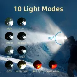 Wuben H1 Headlamp: 1200lm Rechargeable LED Torch for Cycling, Hiking, Outdoors | IP68 Waterproof, 125m Beam, Aluminum - photo 4