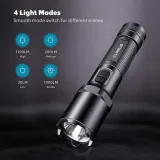 Klarus A1 Flashlight | 1100 Lumens, 230m Beam | USB-C Rechargeable, Camping, Emergency | Aluminum Alloy, IPX6 Waterproof - photo 7