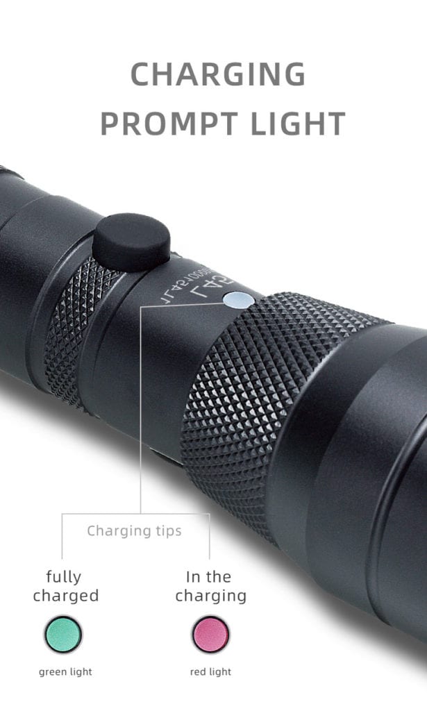 PEETPEN L45 Flashlight: 900lm, 0.5Km Beam, USB Rechargeable, IPX6 Waterproof, Aluminium Alloy; Camping, Outdoors, Emerge