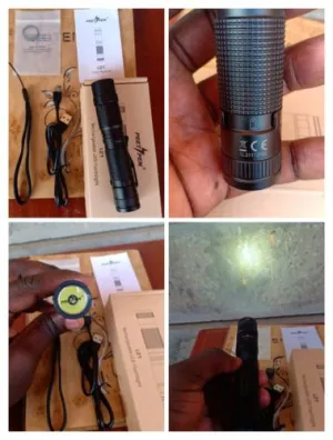 PEETPEN L21 Rechargeable USB Flashlight | 300m Beam, 1200 Lumens, Osram P8 LED, IPX6 Waterproof, Aluminium Alloy | 1 Yea
