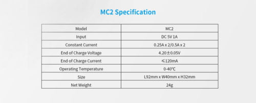 XTAR MC2 2-Bay USB Li-ion Charger | Charges 18650, 14500, 26650 Batteries | Portable & Safe Charging | Durable ABS Plast