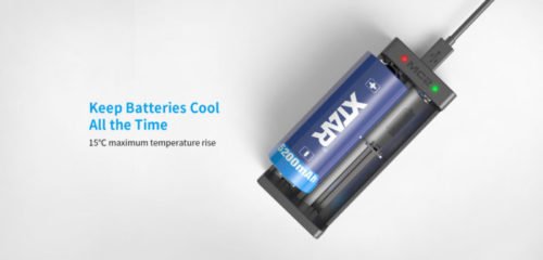 XTAR MC2 2-Bay USB Li-ion Charger | Charges 18650, 14500, 26650 Batteries | Portable & Safe Charging | Durable ABS Plast