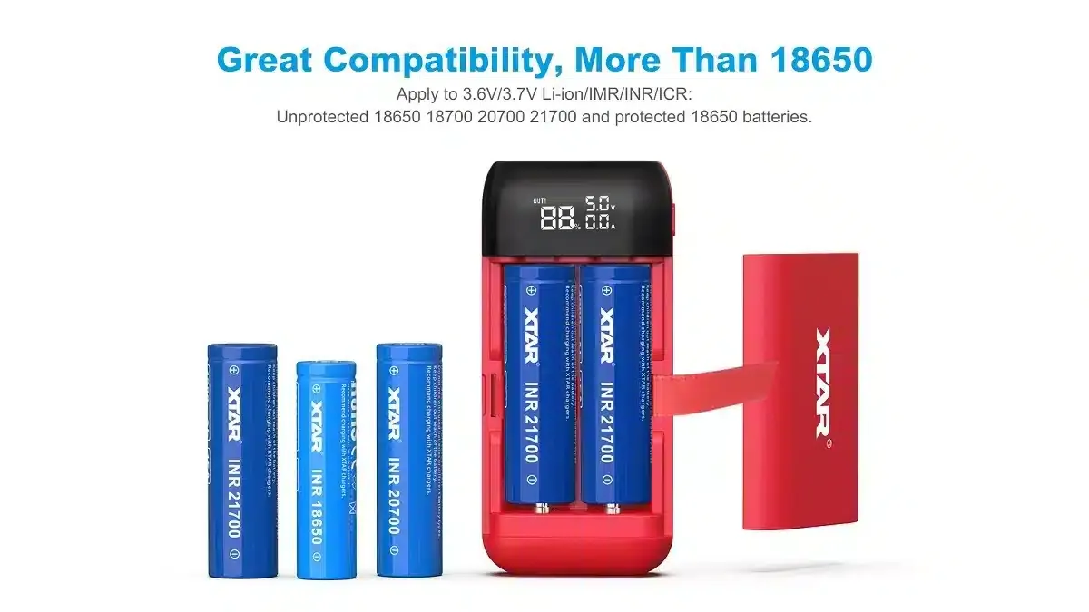 XTAR PB2S: Fast 18650/21700 Charger & Power Bank for Outdoor, Emergency, Daily Use in Kenya