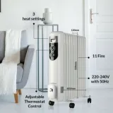 2500W 11-Fin Oil Heater - Safe for Bedrooms & Babies | Heats 250 sq ft | Aluminium | 1yr Warranty - photo 12