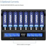 XTAR VC8 Charger: 8-Channel Fast Charge Li-ion/NiMH, QC3.0 USB-C, LCD Display, AA/AAA, 18650/21700 Batteries - photo 4