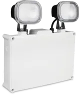 6W Fire Exit Spotlights | 3Hr Runtime | Steel | Emergency Lighting | Adjustable Lamp Heads - photo 2
