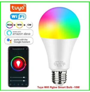 10W Tuya Smart RGB Bulb, Wifi & Bluetooth | App & Voice Control, E27 | Smart Home Automation, Mood Lighting