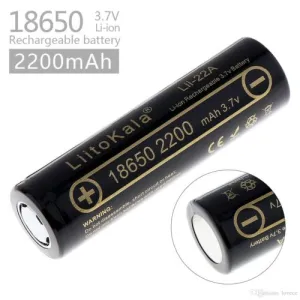 LiitoKala Lii-22A 2200mAh 18650 Battery | Flat Top Vape & Flashlight Power | Rechargeable Li-ion 3.7V