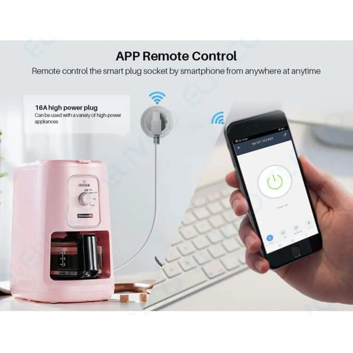 Tuya WiFi Smart Plug: 16A, 3200W | Energy Monitor, Alexa/Google | Smart Home Automation in Kenya
