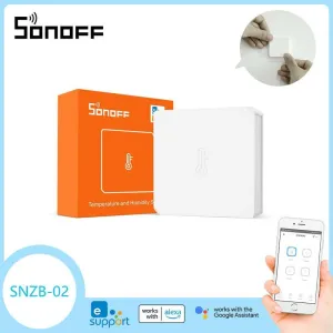 SONOFF SNZB-02 Zigbee Temp & Humidity Sensor | Real-time Room Climate Monitoring | Works with Alexa & Google Home