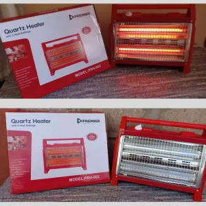 PREMIER 1600W Quartz Heater - Instant Warmth, Humidifier & Silent Fan | 800/1600W Settings, Portable | Prevents Dry Air