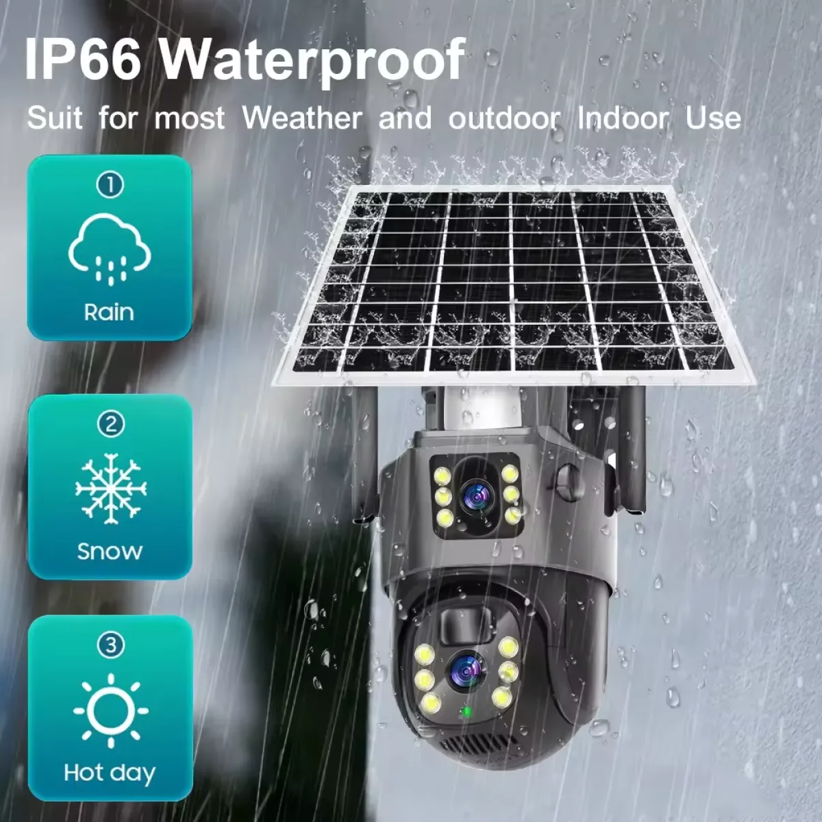 4G Solar Camera DUAL Lens - 4MP CCTV, V380 Pro App, Outdoor Security, SIM Slot, Night Vision in Kenya