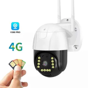 V380 GSM 4G CCTV Camera: 4MP Outdoor Security, Motion Tracking, Night Vision, Two-Way Audio | V380 App