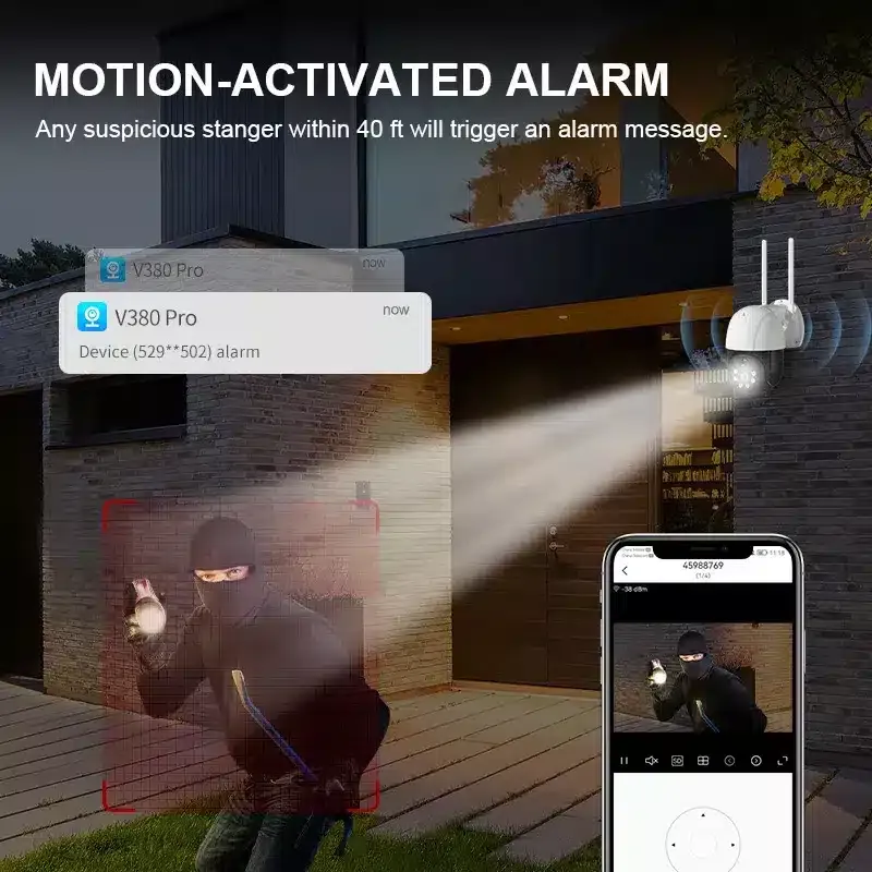 V380 PRO 4G Solar CCTV | 4MP HD PTZ Outdoor Security Camera with SIM Slot, V380 App, 28Hr Backup, Motion Alert in Kenya
