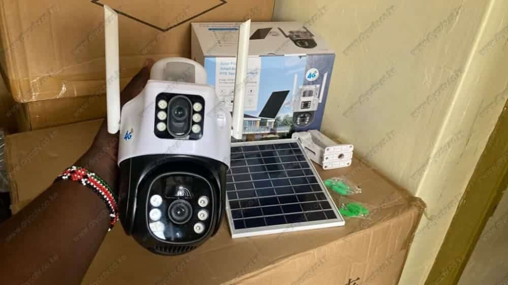 4G Solar Camera DUAL Lens - 4MP CCTV, V380 Pro App, Outdoor Security, SIM Slot, Night Vision in Kenya