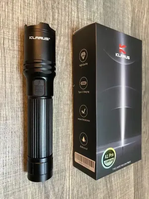 Klarus A1 PRO Torch | 1300 Lumens, 230m Beam | USB-C Rechargeable Tactical Flashlight for Outdoor & Emergency Use