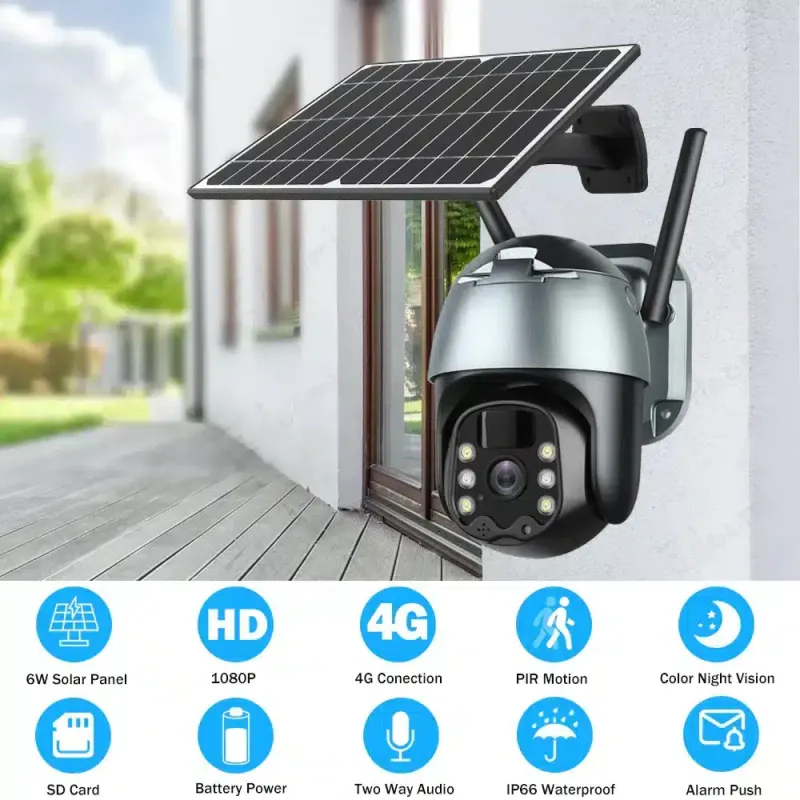 UBOX 4G Solar Camera | PTZ 1080p SIM | Outdoor Farm & Garden Security | Dual Alarm, 2-Way Audio, IP65 in Kenya