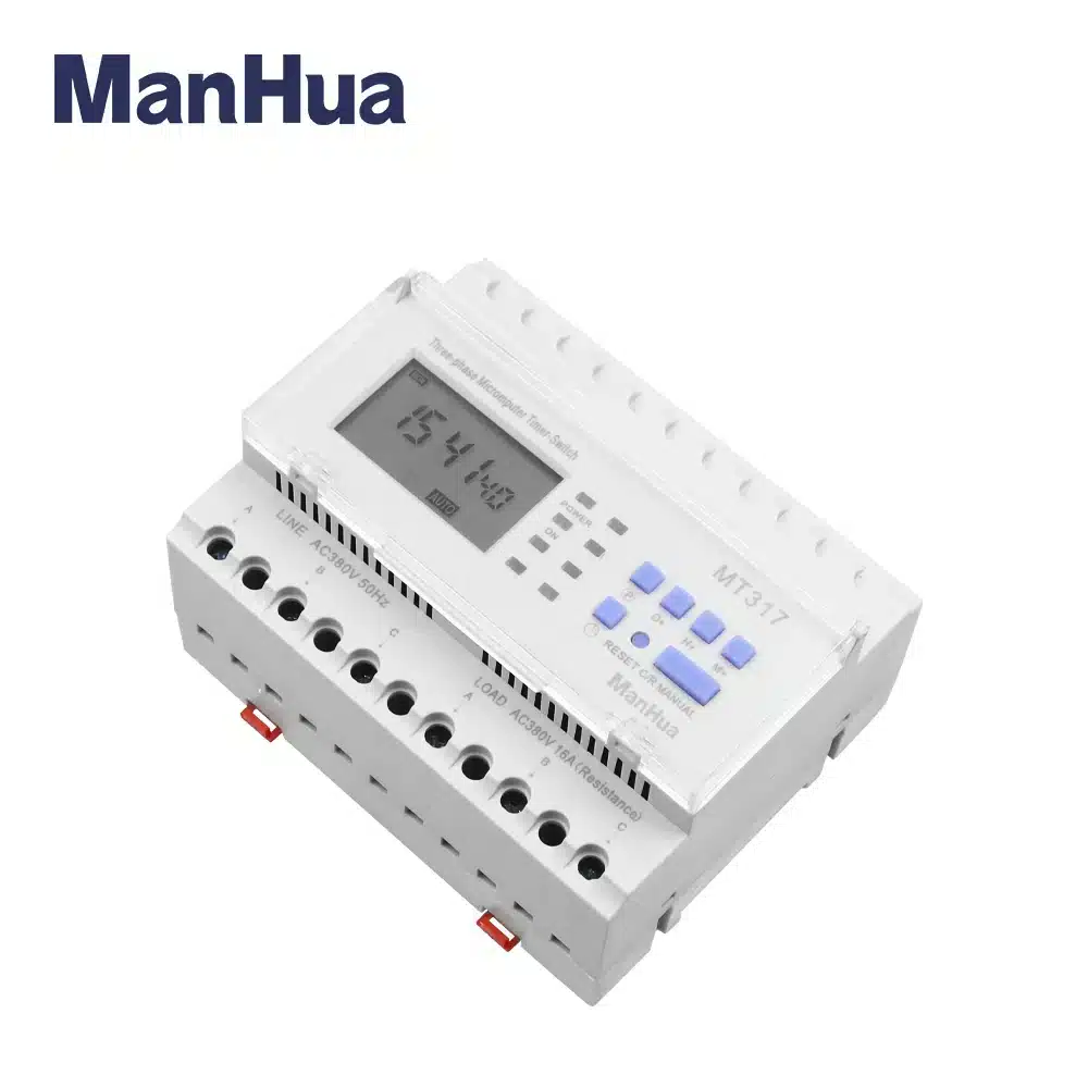 ManHua MT317 3-Phase Timer | 16A 380VAC DIN Rail | Automate School Bells, Lights, Factory | Weekly Programming in Kenya