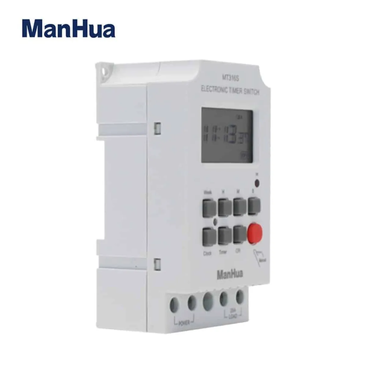 ManHua MT316S AC Timer Switch with seconds | 25A 220VAC DIN Rail Programmable for Lighting, Irrigation, School Bells, In