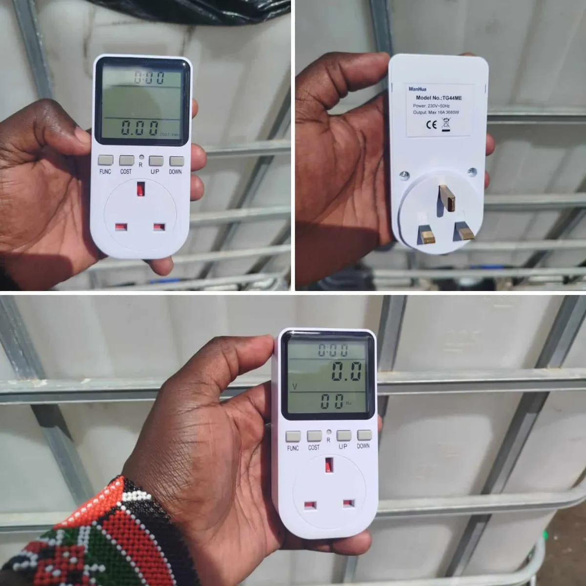 Kuman KW47-US Electricity Usage Monitor Plug – Digital Power Watt Voltage Amps Meter With Overload Protection, 7 Display Modes, Energy Saving (White, No Backlight)