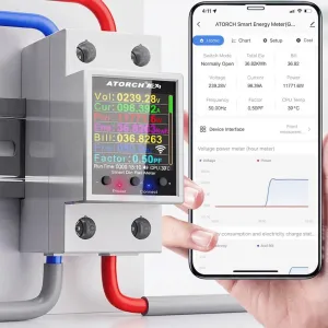 Atorch GR2PWS WiFi Smart Energy Meter | Tuya App | 100A 32kW | Real-time Monitoring & Auto-Off for Rentals & Home Saving