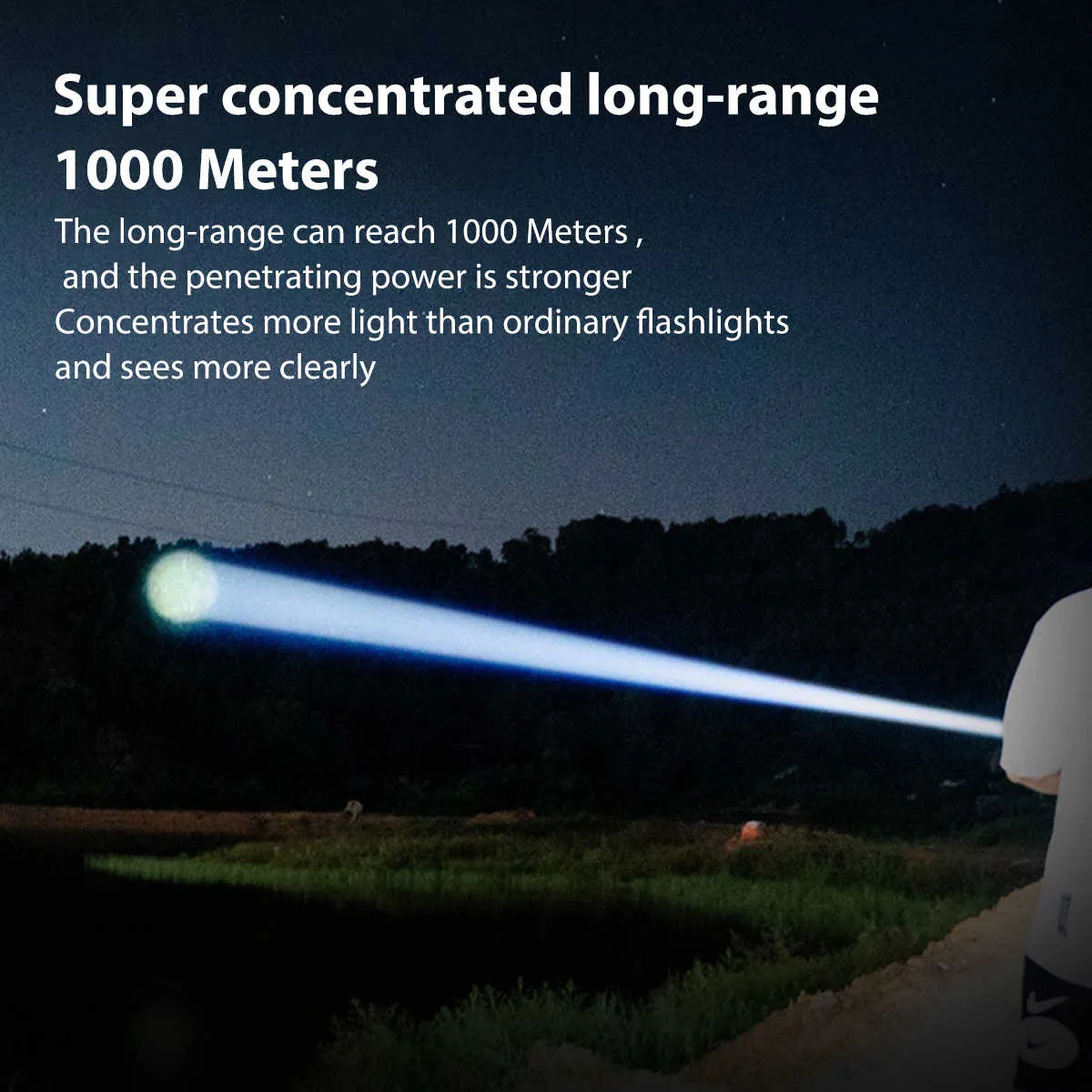 OSRAM 1KM Zoomable Flashlight – 1000m Beam, Rechargeable, 6 Modes, Aircraft-Grade Aluminum, IPX44 Waterproof for Camping