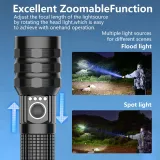 OSRAM 1KM Zoomable Flashlight – 1000m Beam, Rechargeable, 6 Modes, Aircraft-Grade Aluminum, IPX44 Waterproof for Camping & Hiking - photo 8