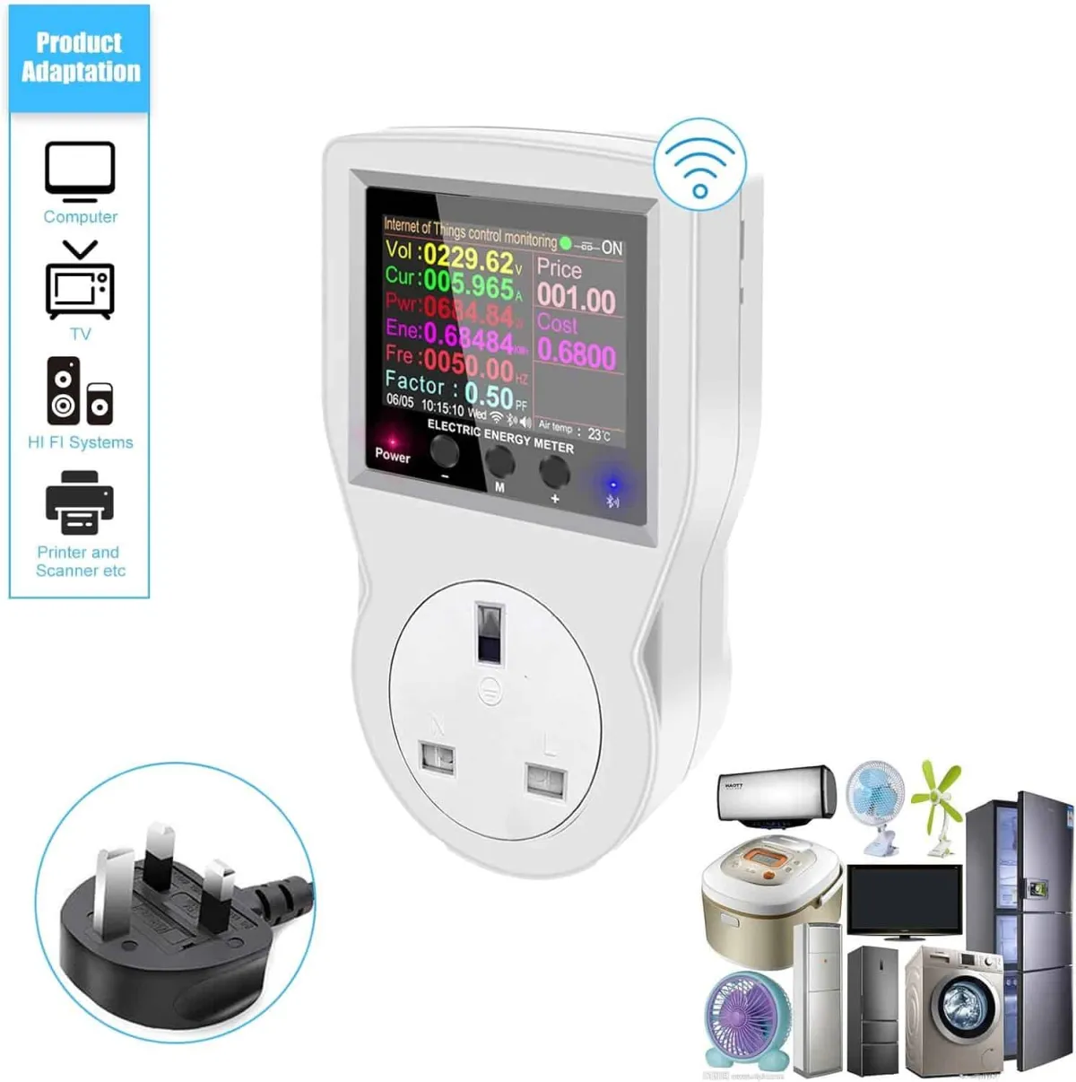 Atorch S1 Smart Plug: 16A WiFi Energy Meter Socket | Monitor & Save Power | Tuya App Control | Surge Protection, | Kill