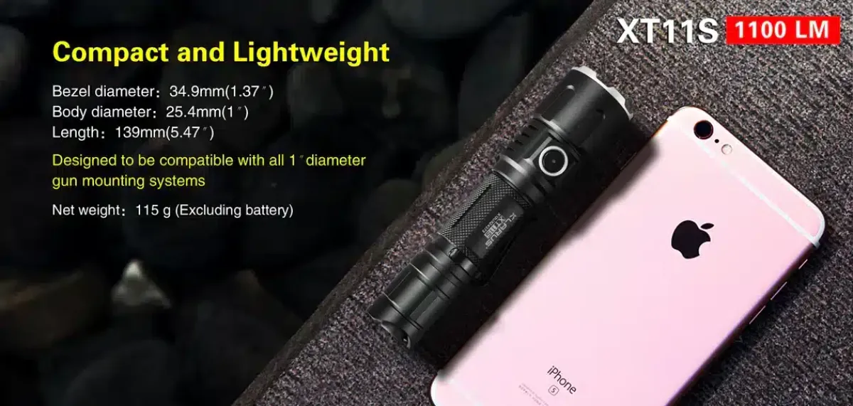 Klarus XT11S: 330m (1082ft) Tactical Flashlight | 1100 Lumens, Waterproof, Rechargeable, Durable | Ideal for Security, C