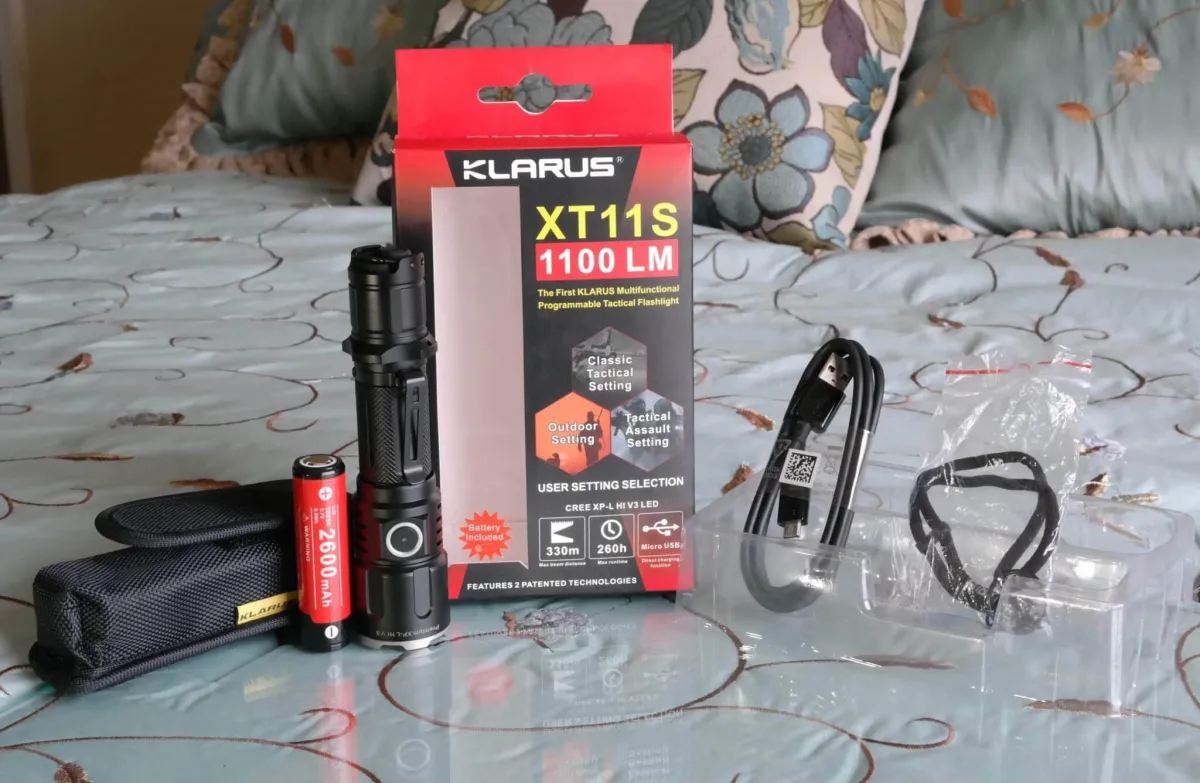 Klarus XT11S: 330m (1082ft) Tactical Flashlight | 1100 Lumens, Waterproof, Rechargeable, Durable | Ideal for Security, C