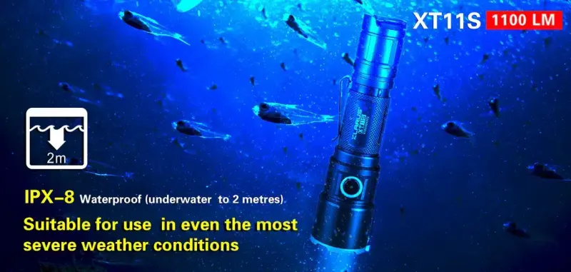 Klarus XT11S: 330m (1082ft) Tactical Flashlight | 1100 Lumens, Waterproof, Rechargeable, Durable | Ideal for Security, C