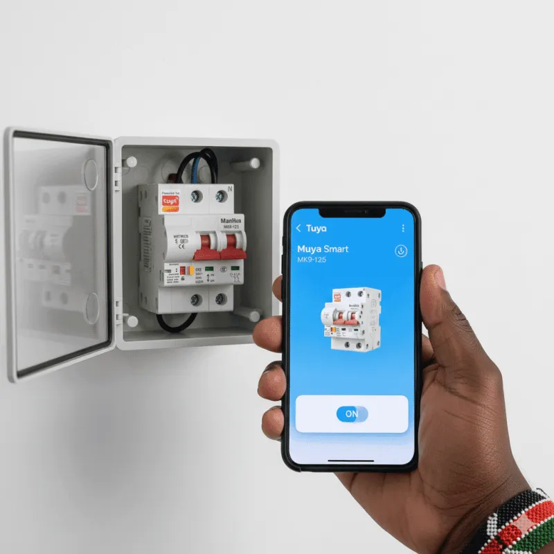 ManHua MK9-125 Motorized Smart Breaker | Tuya 2P 32A Wi-Fi Circuit Control | Alexa/Google | Remote On/Off, Schedules, Al