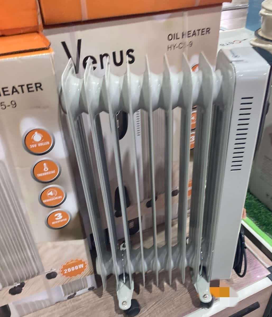 Safest Room Heater for babies, elderly, pets -- Venus HY-C5-9 Oil Heater (2000W) | 9 Fins Silent Radiator for bedrooms i