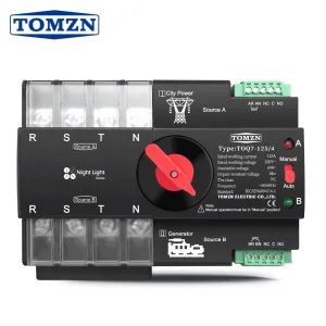 Tomzn TOQ7-100 4P 100A 3 Phase ATS – 220V Automatic & Manual Transfer Switch | <50ms  Generator to KPLC Changeover