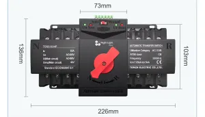 TOMZN TOQ3-125 125 Amp 230/400 Volt Automatic Transfer Switch | Reliable Generator/Inverter ATS