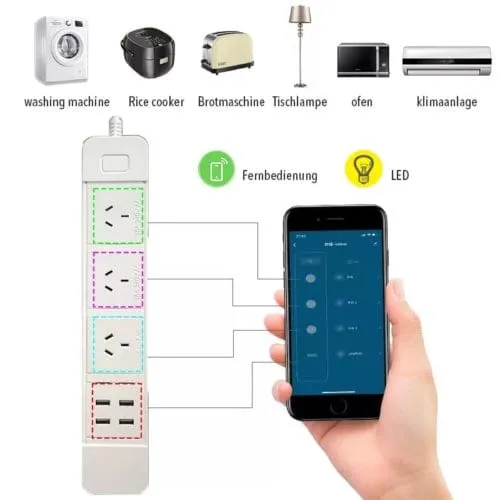 Wifi Power Strip: Alexa/Google Home, 4 USB, Tuya App Control, Surge Protector, Schedule Timers - photo 5