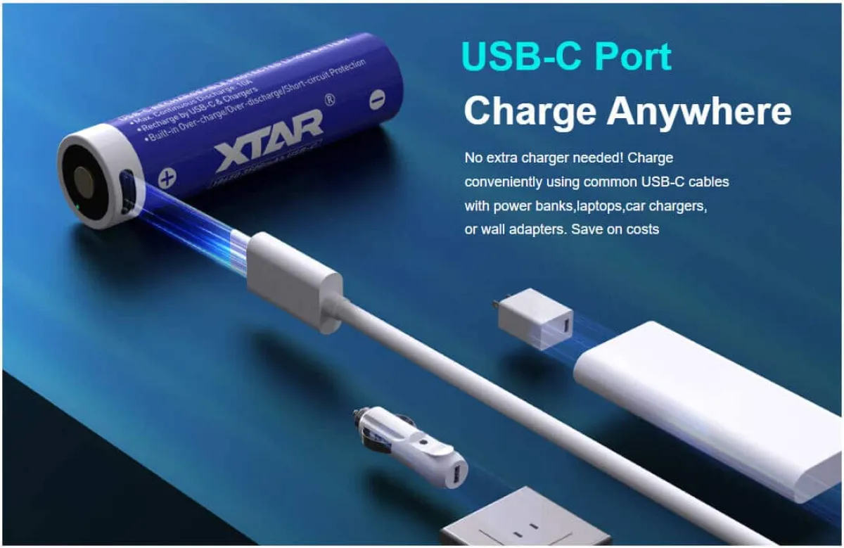 XTAR 18650 3500mAh Battery with USB-C Input – LED Torches & High-Drain Devices in Kenya