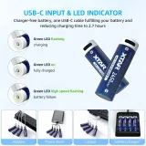 4 Pack XTAR AA Lithium-ion USB-C Battery 1.5V 2A, 4100mWh 2450mAh with LED Indicator - photo 4